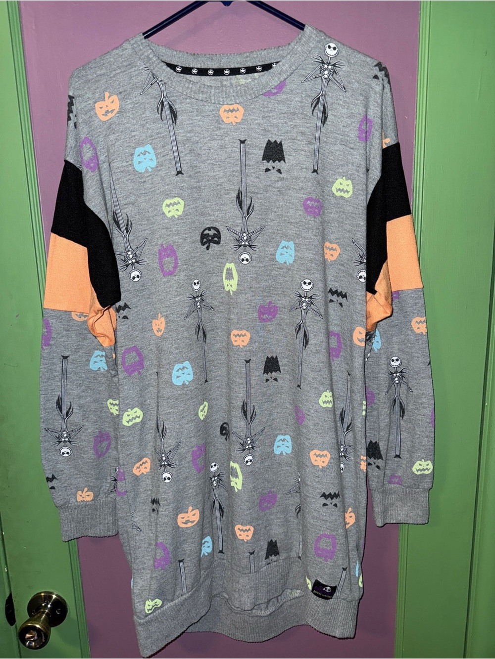 Disney Nightmare Before Christmas Jack Skellington Sleepshirt Colorblock Size M